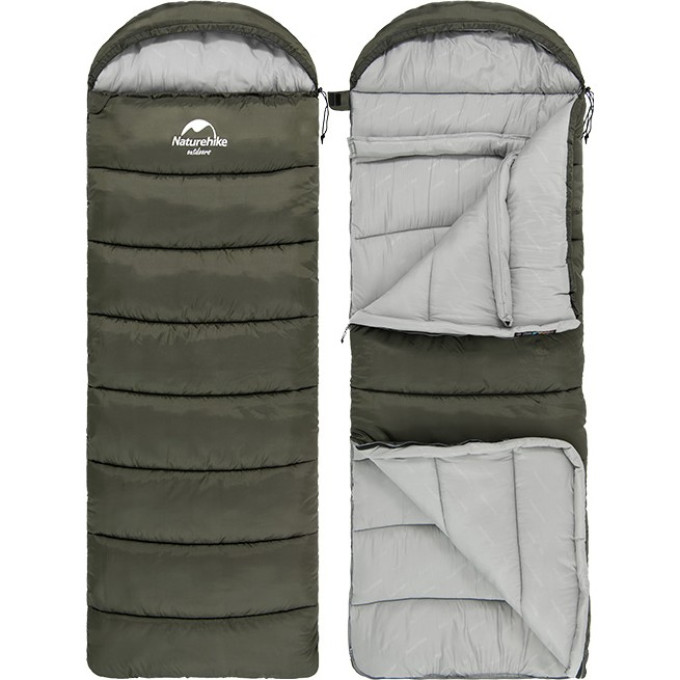 Спальный мешок NATUREHIKE U SERIES U250S двойной хлопок осень-зима Green 6927595764305